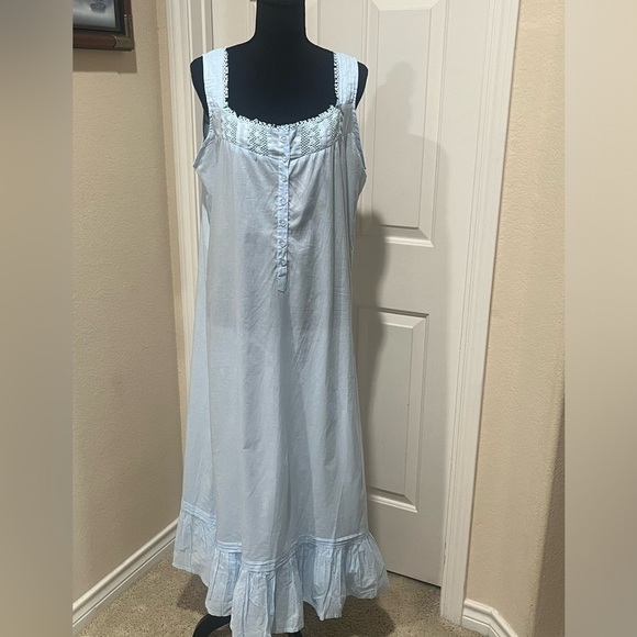 Blue  MISS LAVISH LONDON Sleeveless Chemise with Ruffled Hem, NIGHT GOWN, SIZE16 - Picture 6 of 9